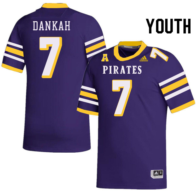 Youth #7 Samuel Dankah ECU Pirates College Football Jerseys Stitched-Throwback